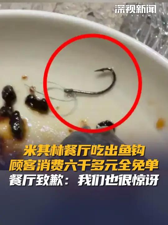 近日,有网友反映称,在上海的米其林餐厅“遇外滩”用餐时,从“老菜脯蒸彩眉鱼”一菜中吃出鱼钩