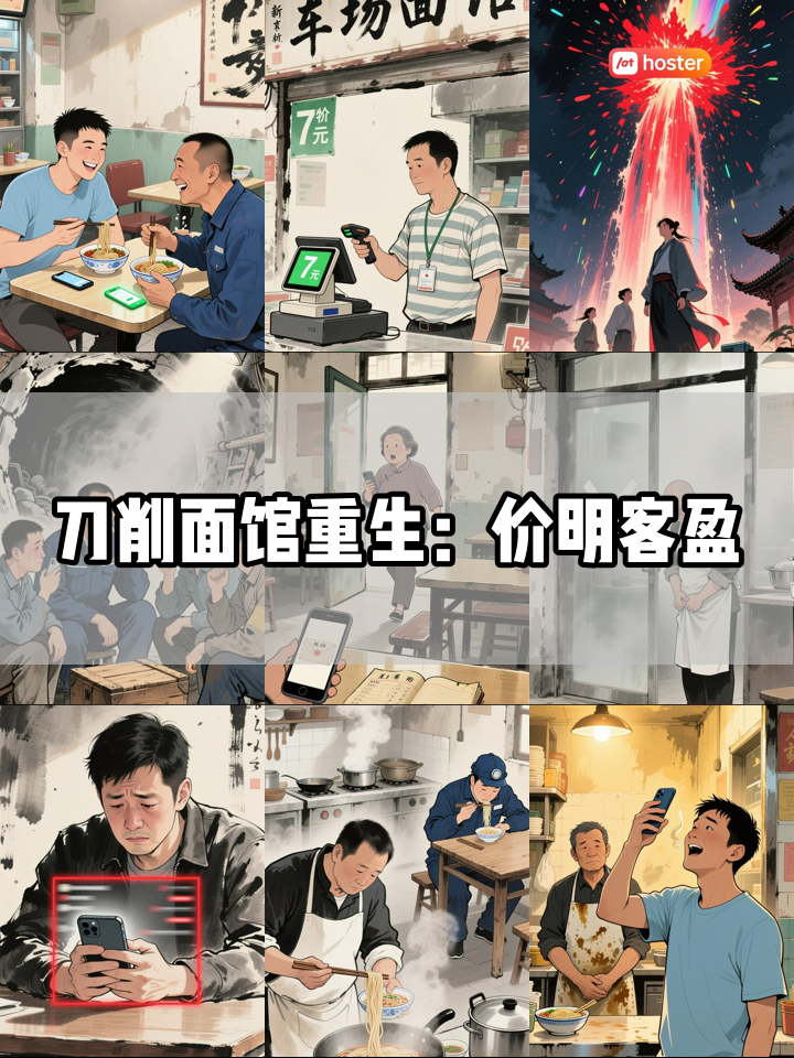 大同11元刀削面事件面馆重新开业！改名为车场面馆，价目表清晰顾客众多