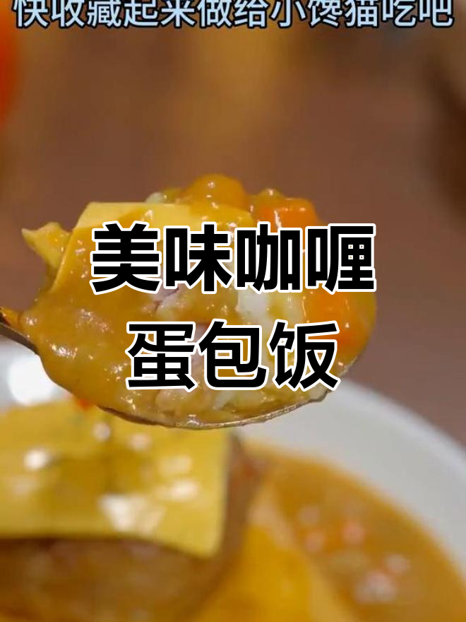咖喱牛肉蛋包饭,浓郁酱汁让小馋猫心动