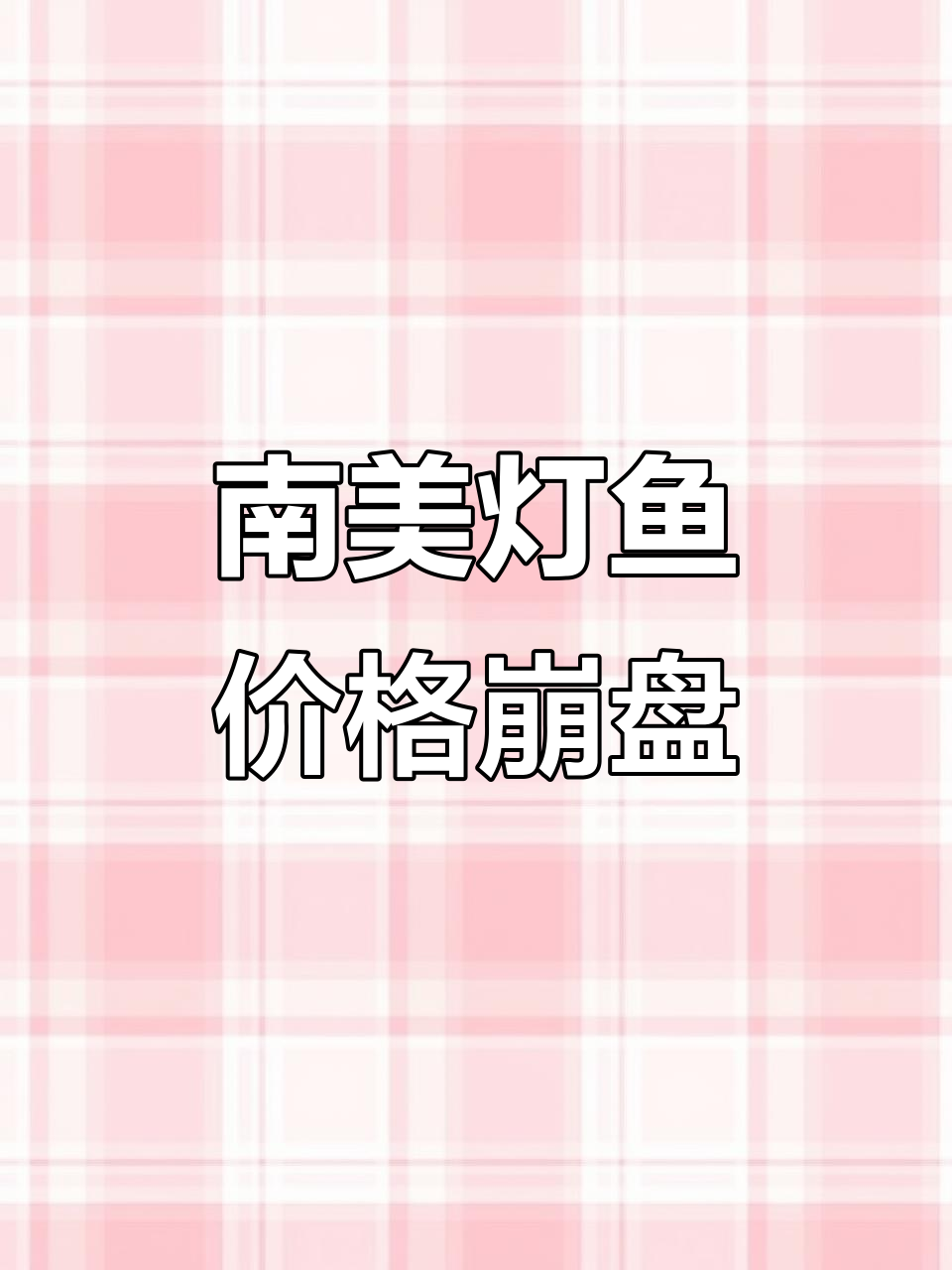 南美灯鱼价格崩盘