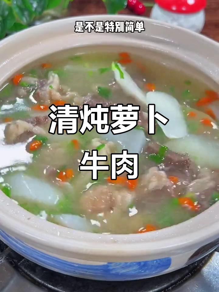 萝卜牛肉清炖,汤浓肉嫩,做法简单又美味!