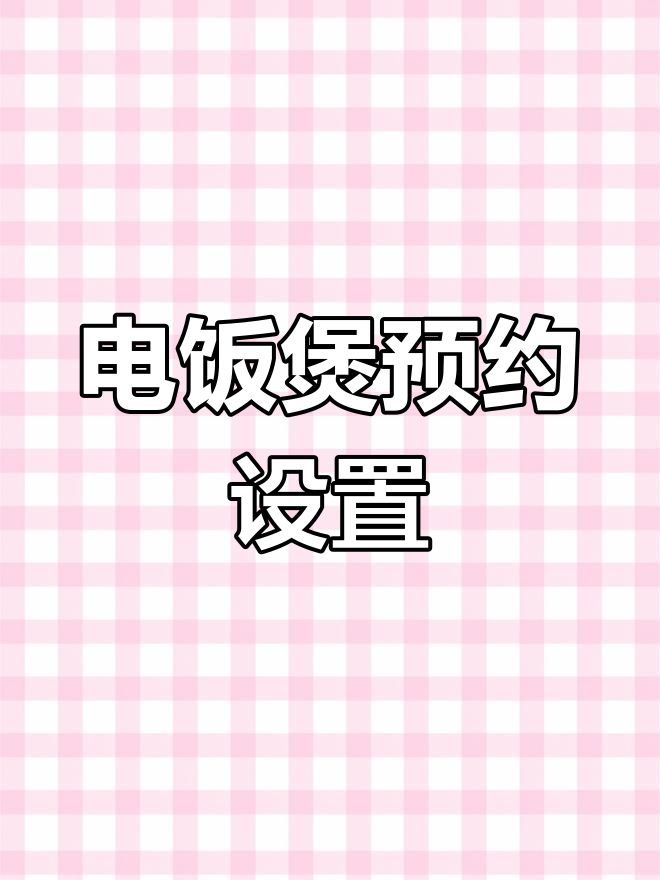 九阳电饭煲预约功能使用指南