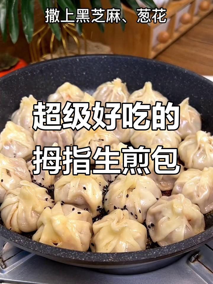 一口一个拇指生煎包,超好吃!