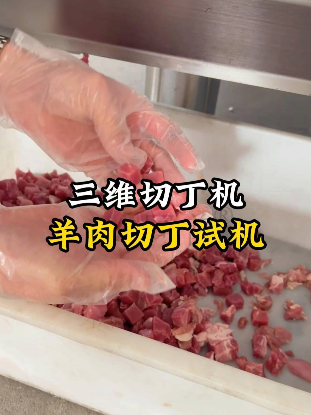 三维切丁机切羊肉块,高效快速