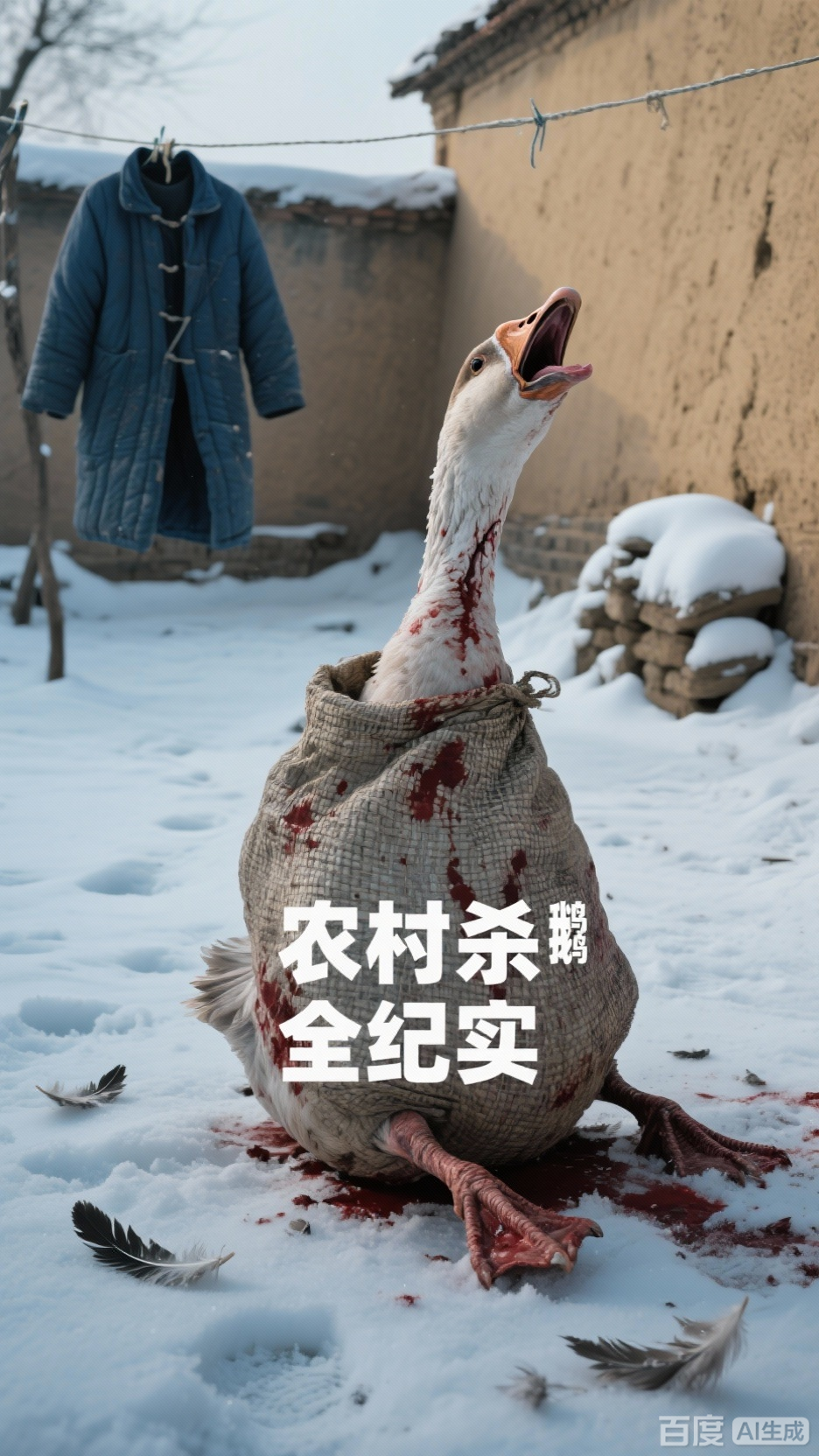 农村生杀大鹅全记录