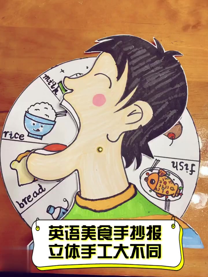 英语美食手抄报,立体手工大不同