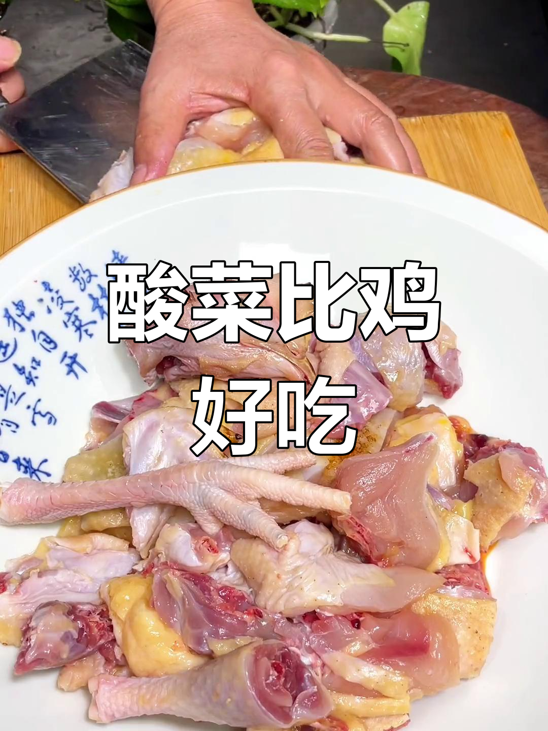 酸菜鸡,泡椒姜蒜香浓,鸡肉反而成了配角