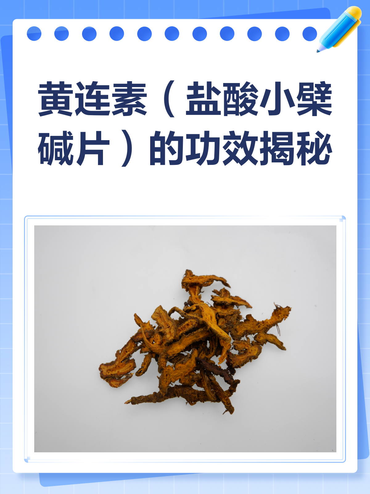 揭秘黄连素!盐酸小檗碱片的抗菌止泻秘籍
