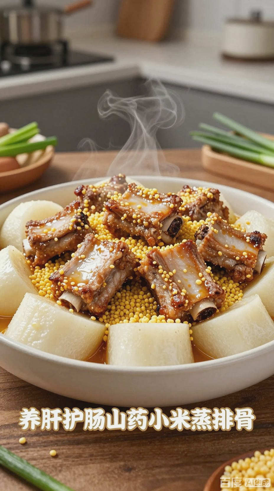 山药小米蒸排骨，养肝护肠新选择