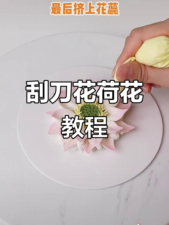 用刮刀花打造绝美荷花,简单步骤教你做蛋糕装饰
