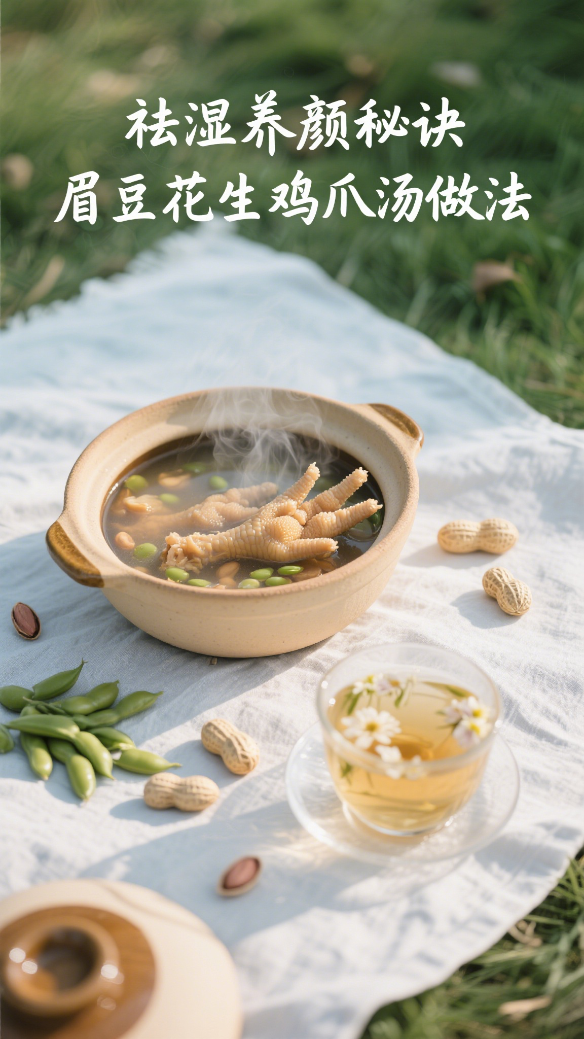 祛湿养颜秘诀,眉豆花生鸡爪汤做法