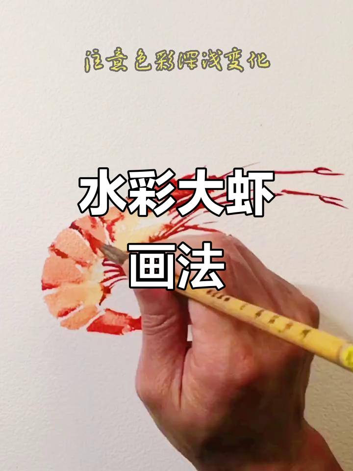 一分钟学会水彩油焖大虾,简单又有趣!