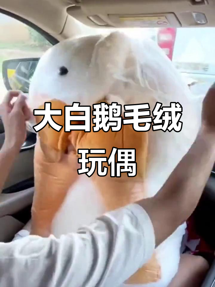 可爱大白鹅毛绒玩具,萌态十足