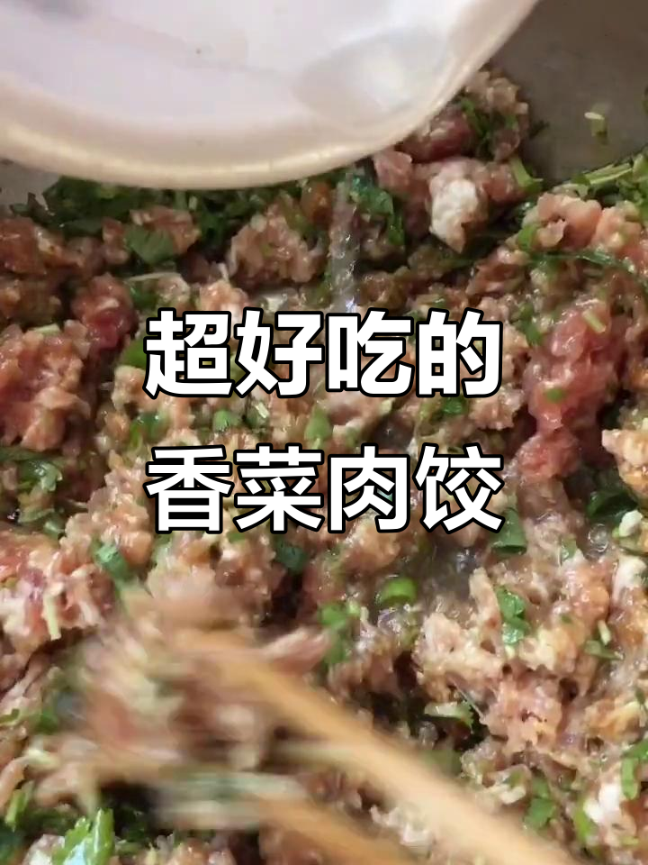 香菜猪肉饺子馅,鲜美汤汁让你停不下来