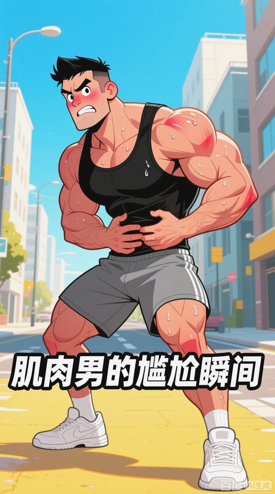 肌肉男的意外瞬间