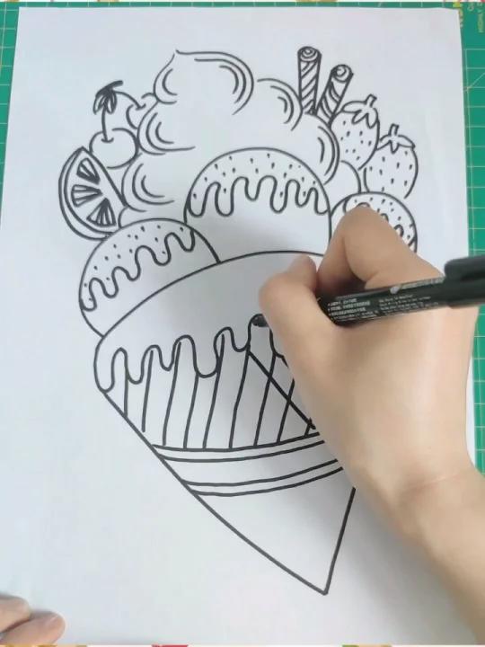 简笔画|儿童画|夏日冰激凌|