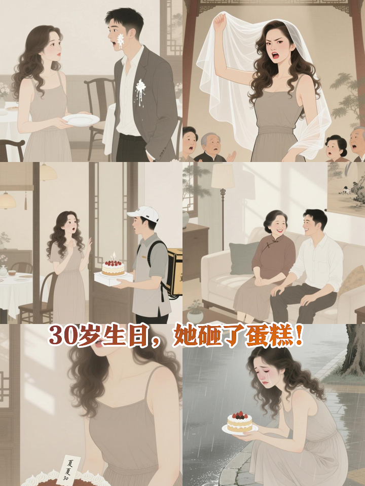 30岁生日宴上，她亲手砸了男友送的蛋糕
