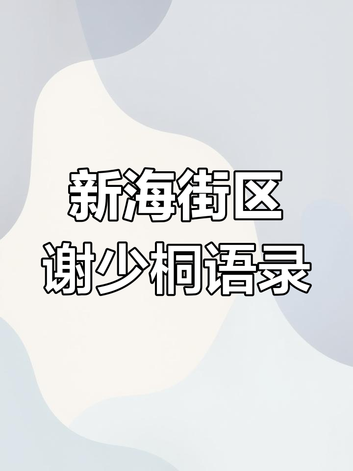 汕头龙湖新海街道十一合村,谢少桐经典语录大揭秘