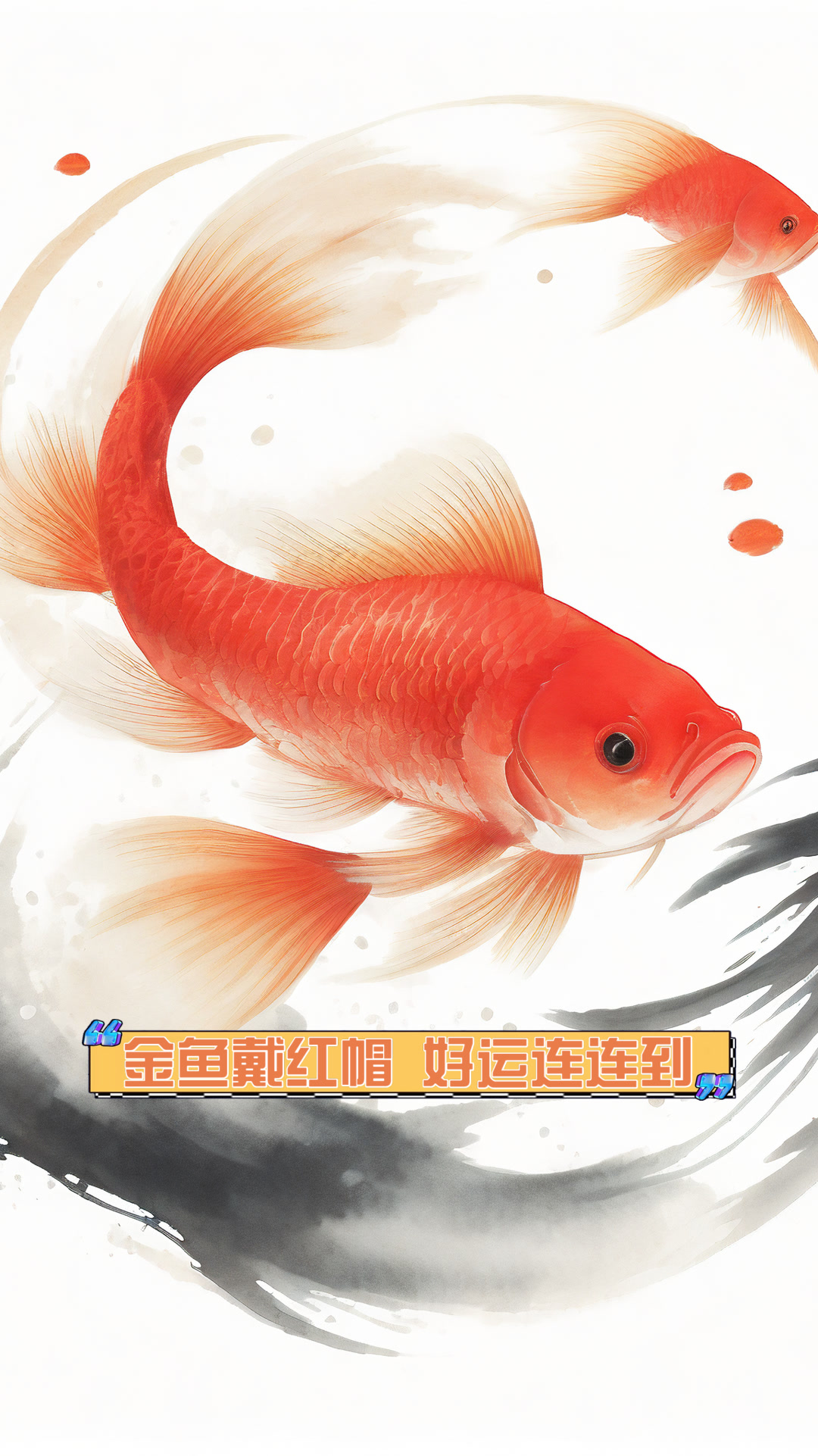 金鱼戴红帽,好运连连到