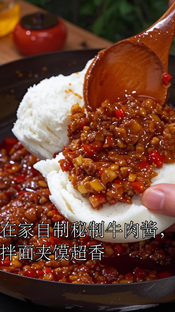 在家自制秘制牛肉酱,拌面夹馍超香