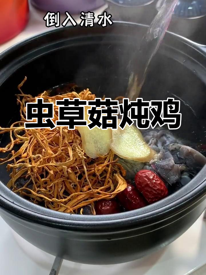 虫草菇炖鸡肉,滋补美味又简单