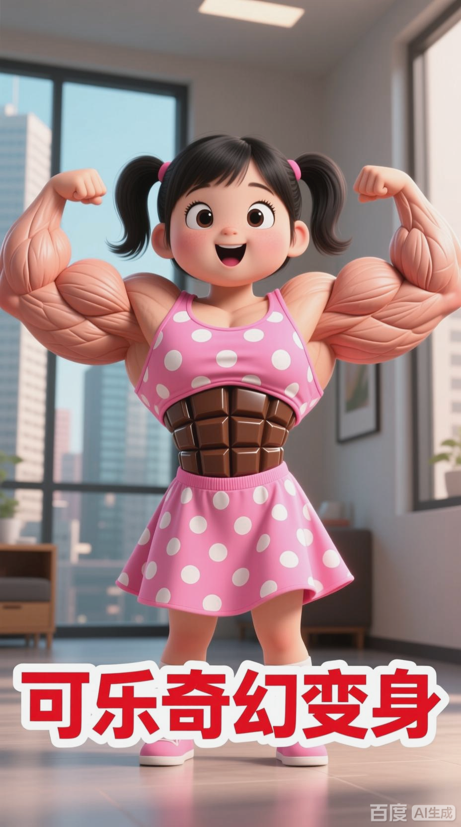 小女孩喝可乐后肌肉膨胀的奇幻之旅