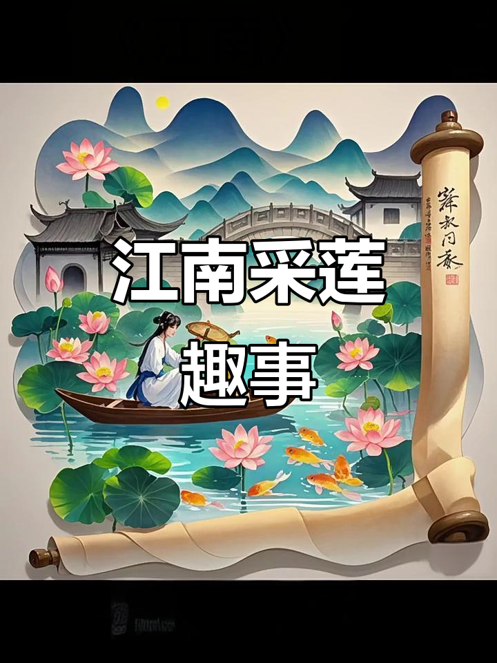 江南水乡采莲曲,鱼戏荷塘乐翻天