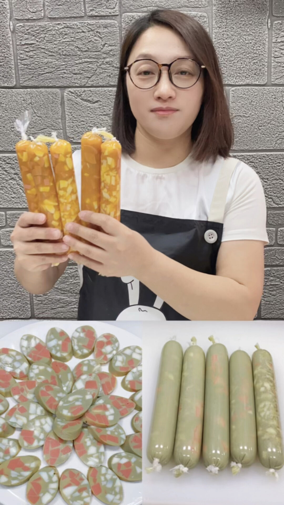 自己在家做的三色鸡蛋肠干净卫生 嘎嘎好吃