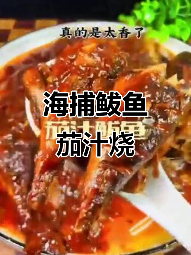 新鲜深海鲅鱼,茄汁炖煮鲜嫩无刺