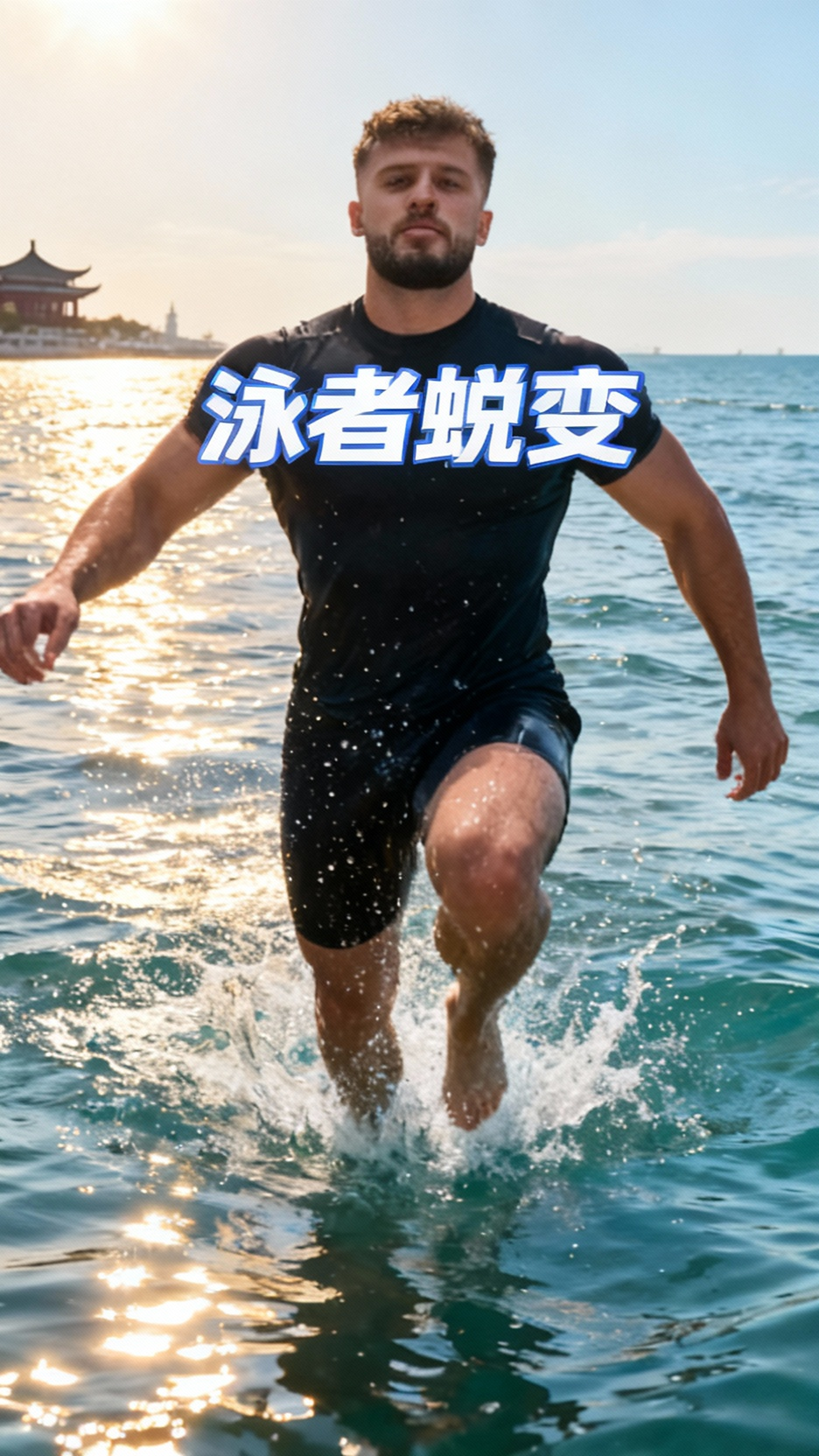 张梓荣游泳变身肌肉男