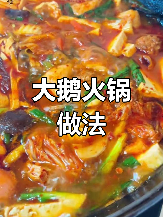 铁锅炖大鹅火锅,配菜丰富口感佳