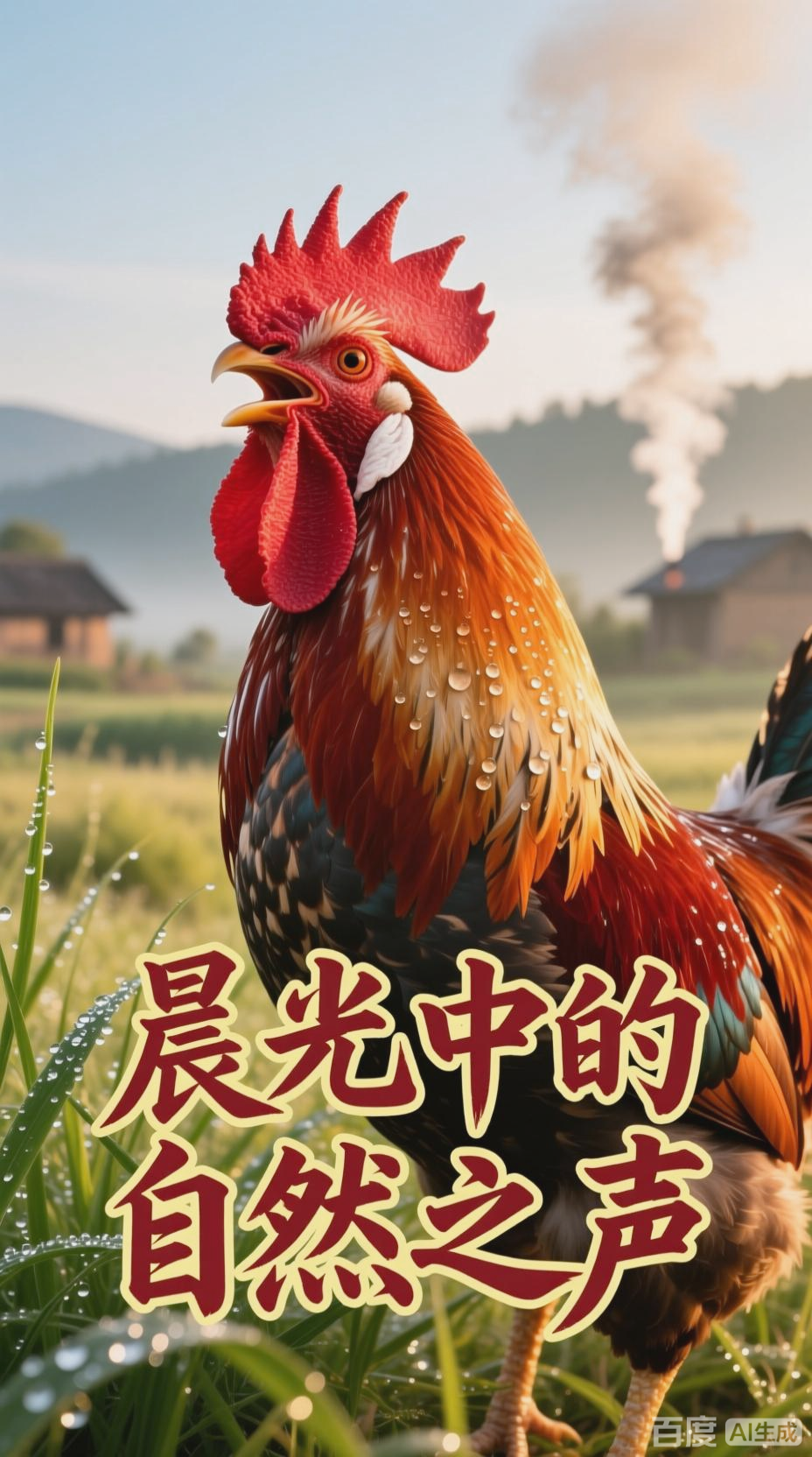 公鸡打鸣，自然之声的展现