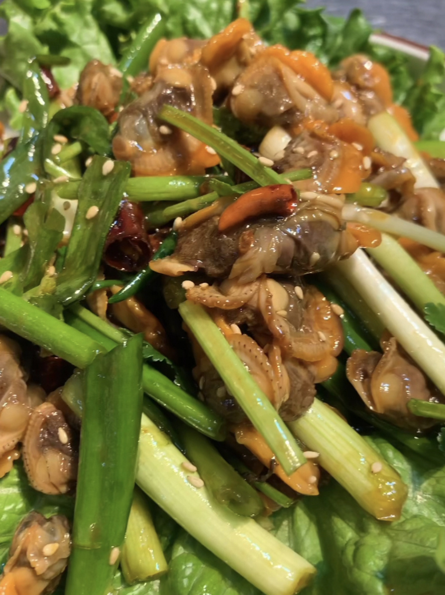 小葱拌毛蚶肉