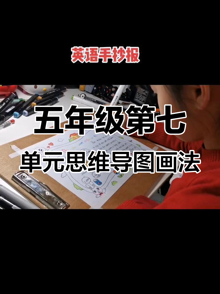 英语五年级上册第七单元思维导图与课文复述手抄报