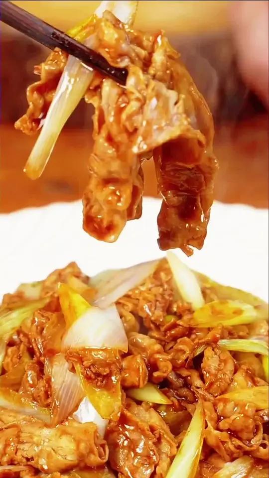 回民菜,葱爆羊肉真好吃,天凉多吃羊肉,增强免疫力