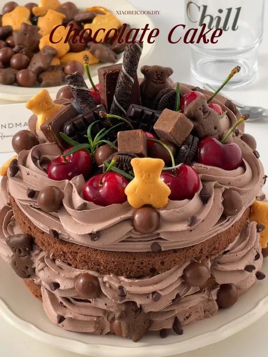 无需抹面免烤箱超简单巧克力车厘子蛋糕