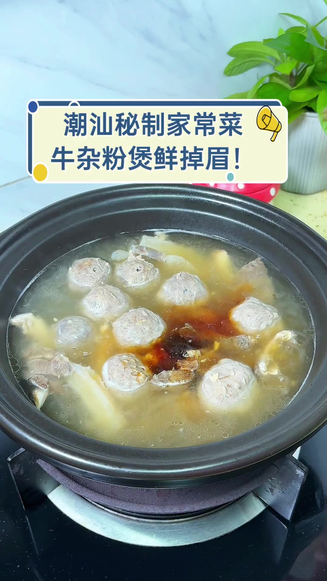 潮汕秘制家常菜,牛杂粉煲鲜掉眉!