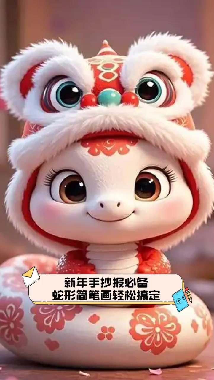 新年手抄报必备,蛇形简笔画轻松搞定
