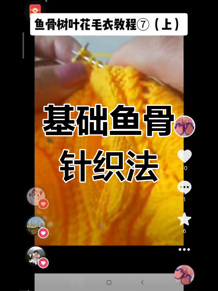 手工编织鱼骨针与叶子图案教程