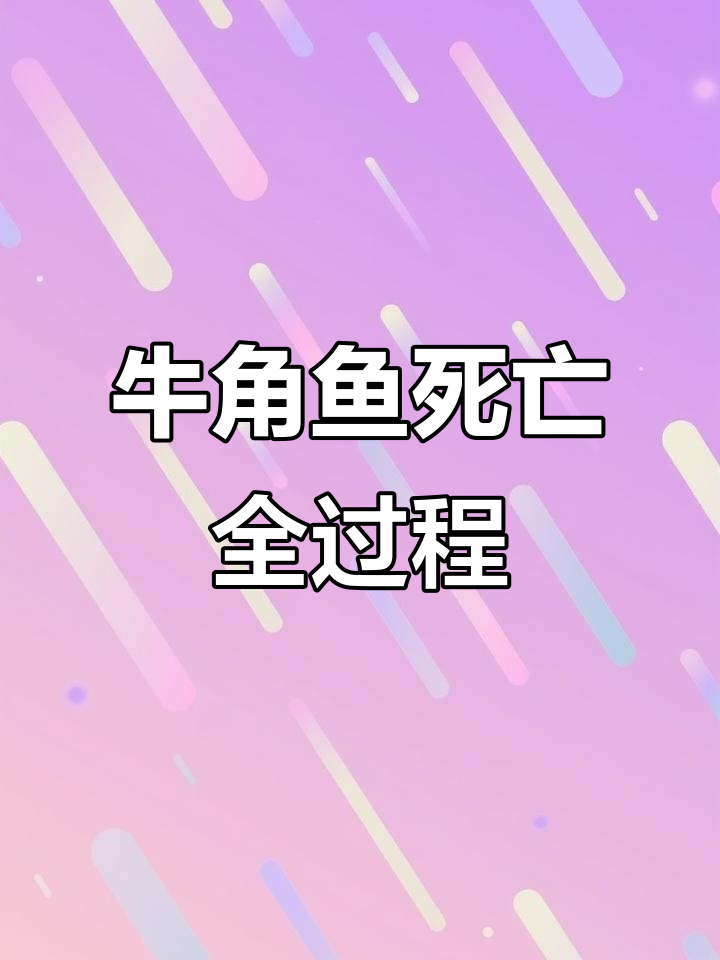 牛角鱼脱皮后竟然去世,搞笑又离谱!