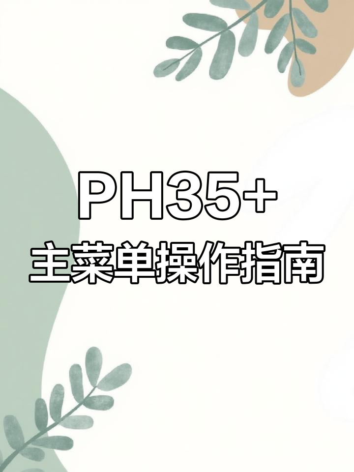 艾睿PH35+主菜单功能全面解析,轻松掌握拍摄技巧