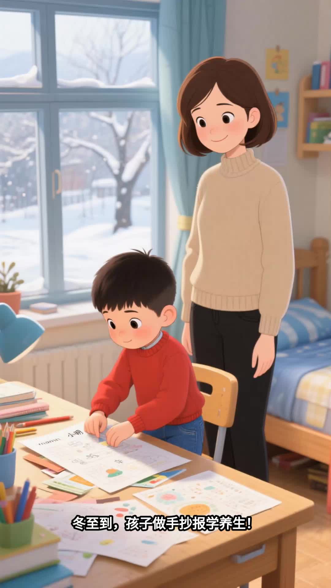 儿童冬至做养生手抄报,认知健康养习惯