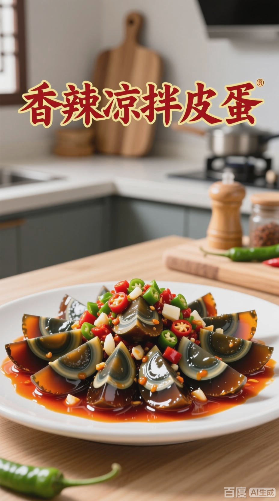 家常凉拌皮蛋，香辣下酒必备