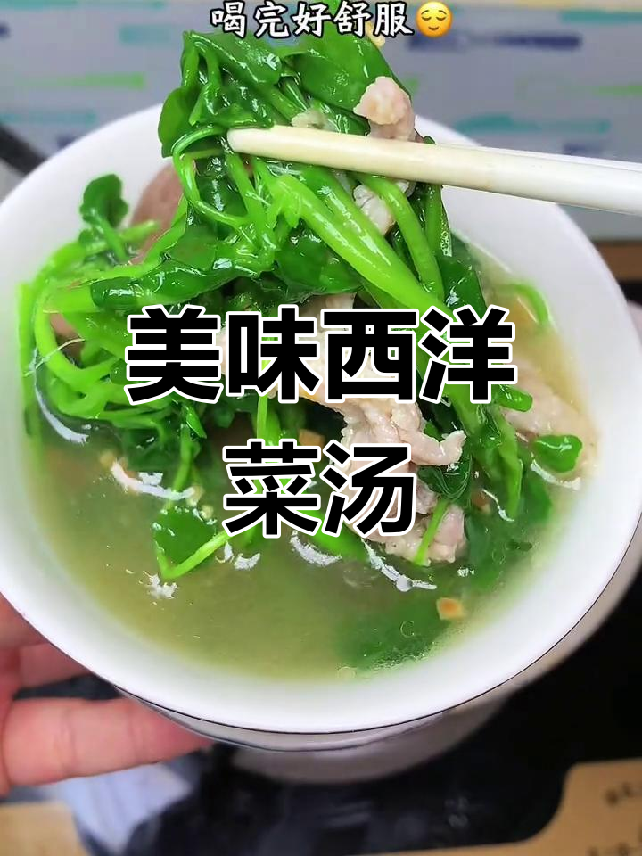 潮汕经典汤品,西洋菜与鸭血完美搭配,味道绝佳!