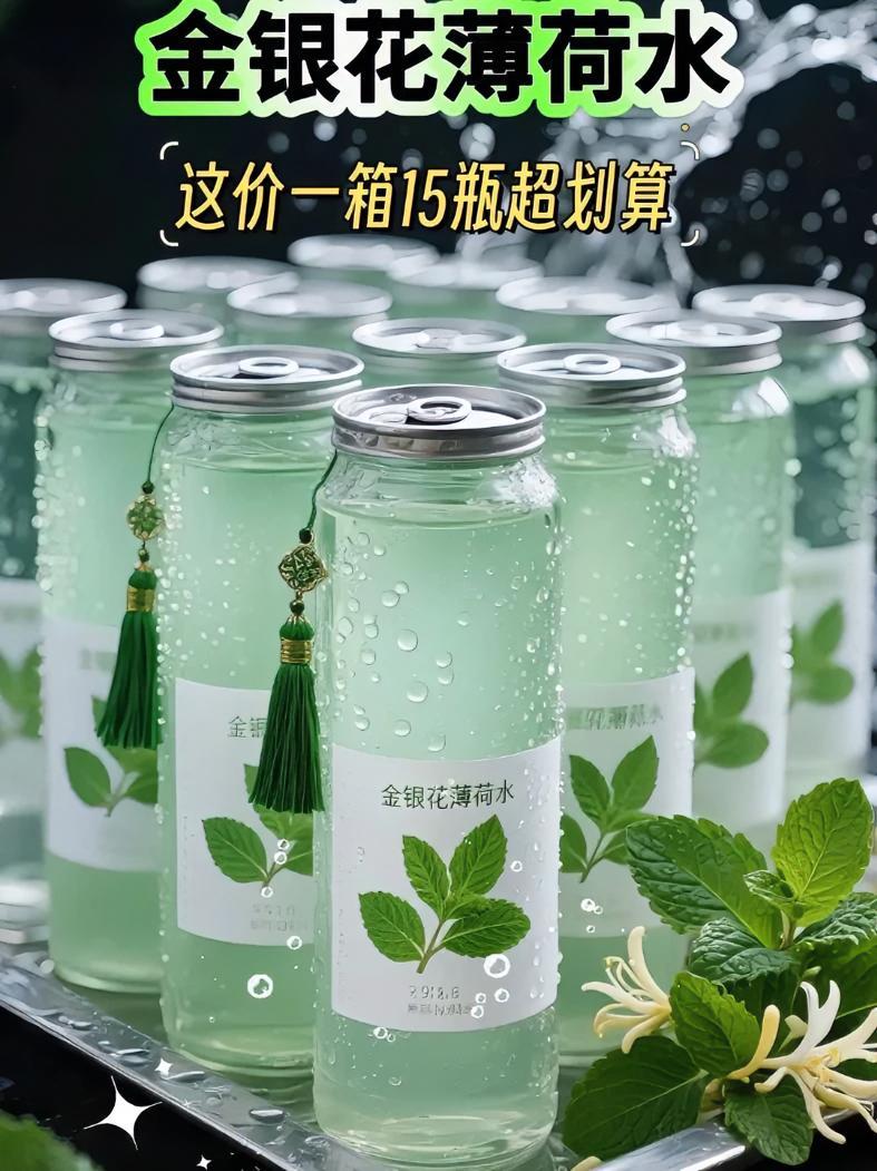 熬夜党、加班族看过来!晚上嘴巴干得发紧,总想找点清爽的喝?那你一定要试试这款金银花薄荷水!