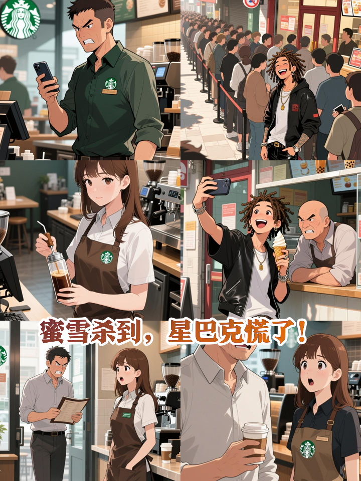 中国奶茶攻陷好莱坞！蜜雪冰城让星巴克连夜改菜单