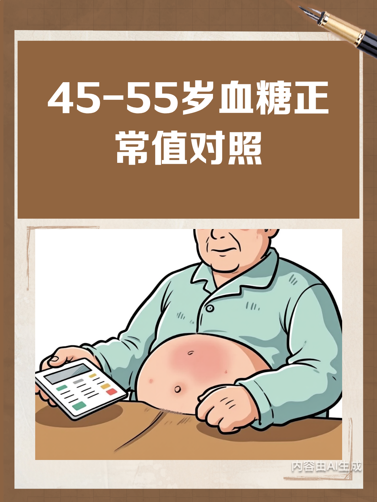 45-55岁必看!你的血糖正常吗?对照表