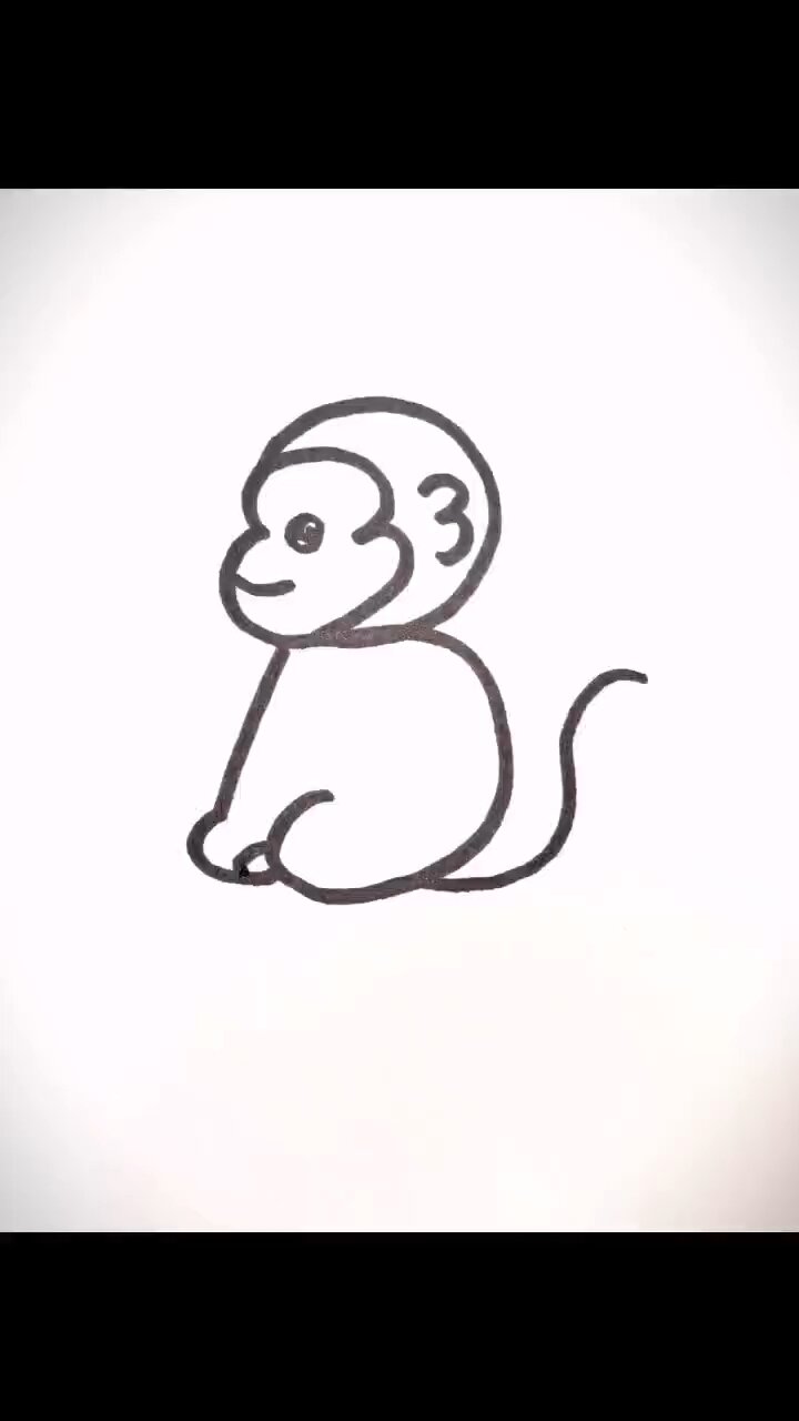超简单小猴子简笔画教程分享来啦