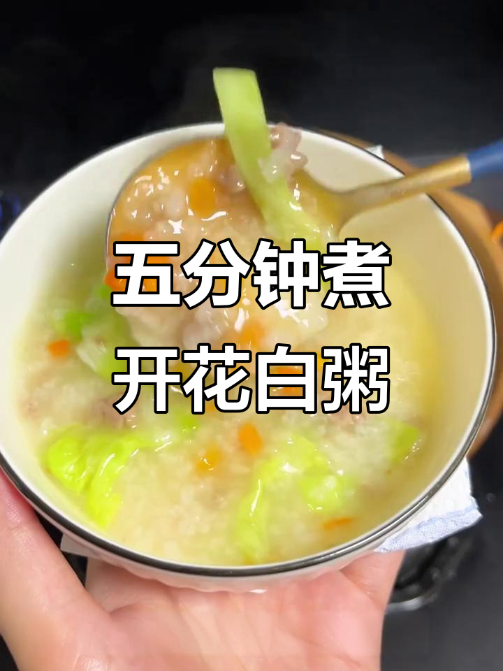 5分钟搞定营养蔬菜瘦肉粥，简单又美味