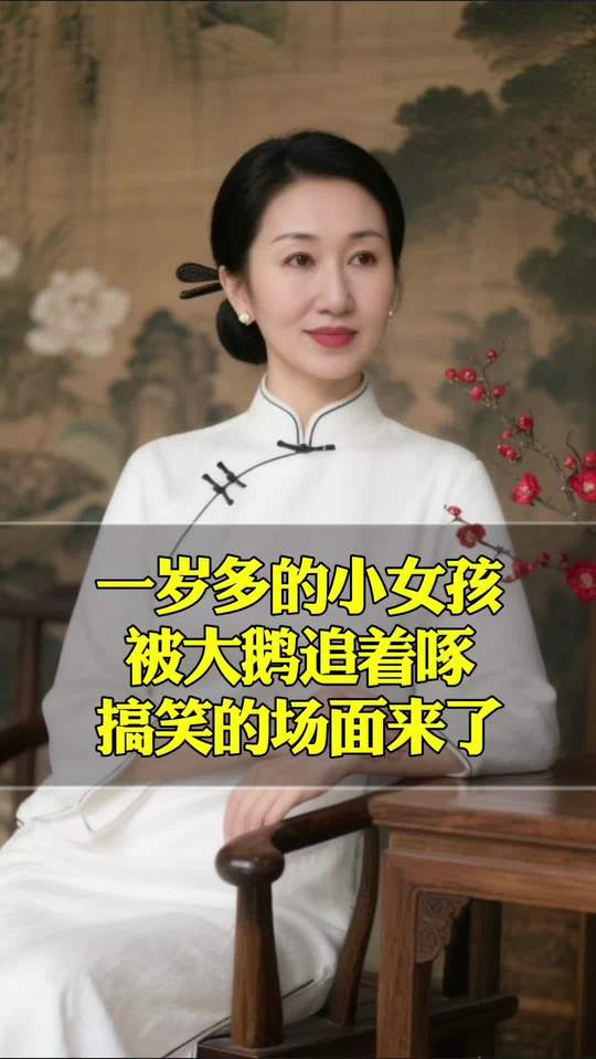 被鹅追哭的奶娃，反按大白鹅！